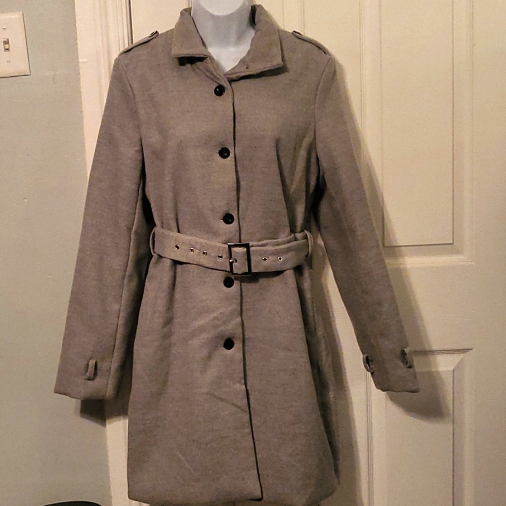 *Order Plus Belted Fleece Coat